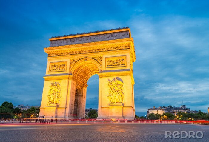 Fototapete Beleuchteter Arc de Triomphe in Paris