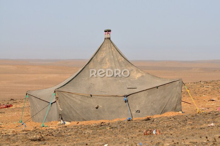 Fototapete Berber-Zelt in der Sahara-Wüste, Marokko Afrika