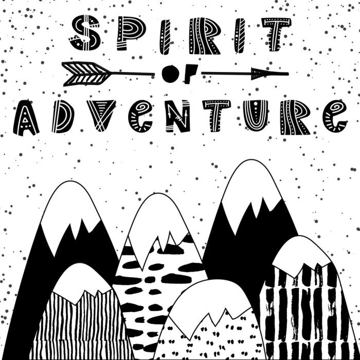 Fototapete Berg-Illustration im skandinavischen Stil