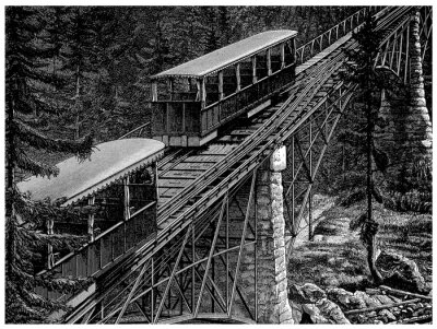 Fototapete Bergbahn - Bergbahn 2 - 19. Jahrhundert