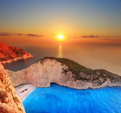Fototapete Berge und Bucht in Griechenland