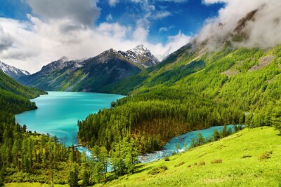 Fototapete Berggebiete mit Seen