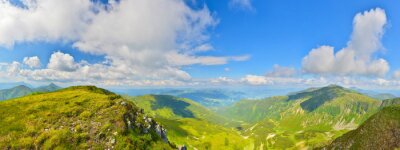 Fototapete Bergpanorama mit Himmel im Sommer