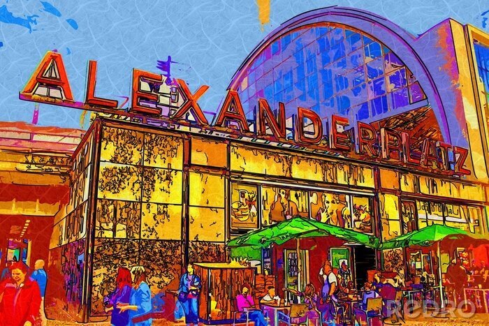 Fototapete Berlin Alexanderplatz Grafik