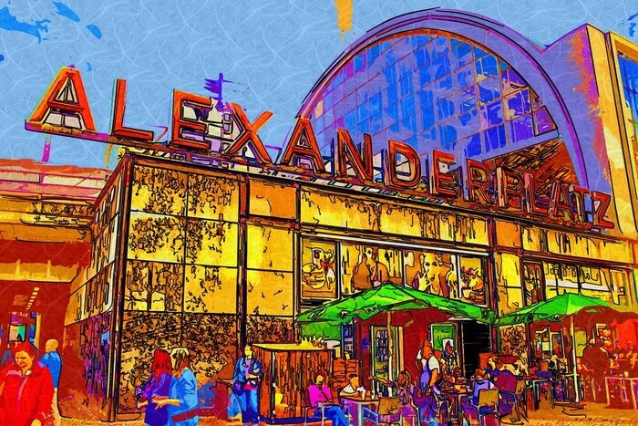 Fototapete Berlin Alexanderplatz Grafik