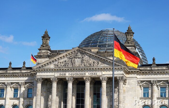 Fototapete Berlin Architektur und Flagge