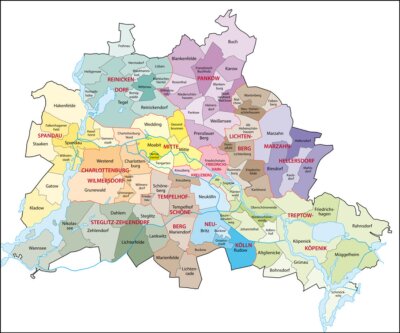 Berlin Verwaltungsgliederung Bezirke Ortseile