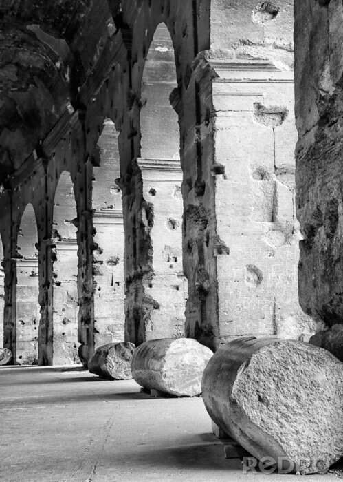 Fototapete Beschädigte Säulen in Kolosseum