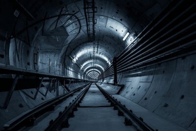 Fototapete Beton-Tunnel tief
