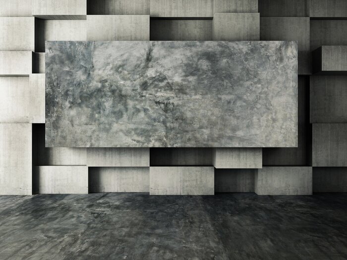 Fototapete Betonelemente im Interieur