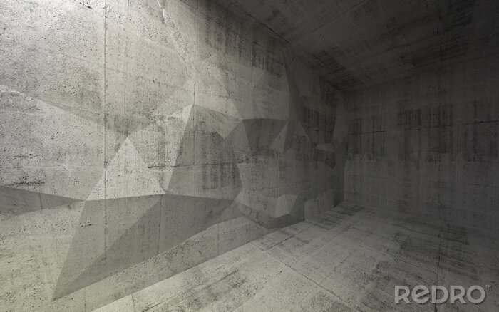 Fototapete Betonraum 3D