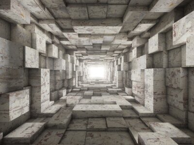 Fototapete Betontunnel geometrisch