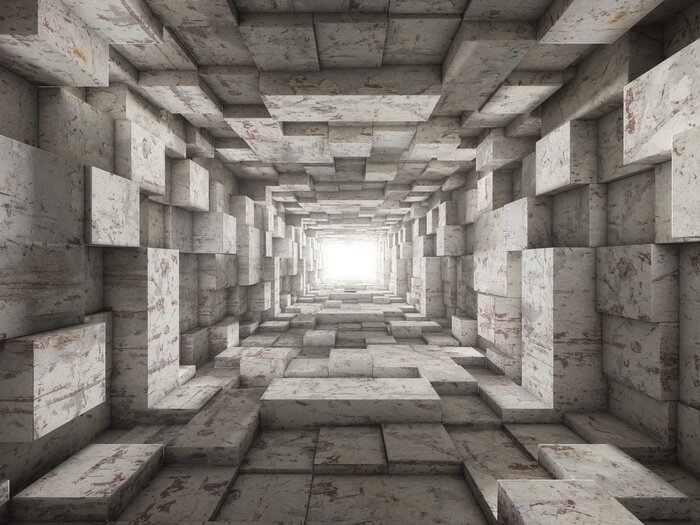 Fototapete Betontunnel geometrisch