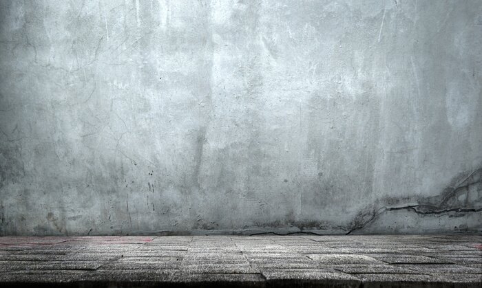Fototapete Betonwand mit Boden