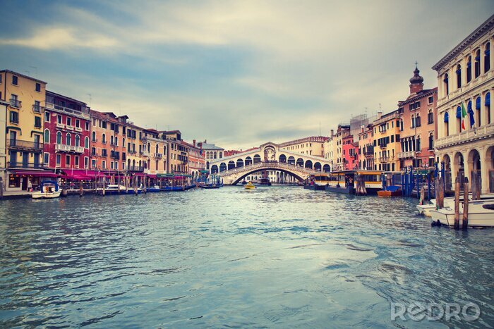 Fototapete Bewölkter Blick auf Venedig