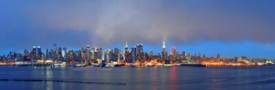 Fototapete Bewölktes Panorama von New York City