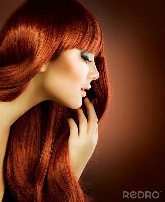 Fototapete Bildnis einer Frau mit roten Haaren