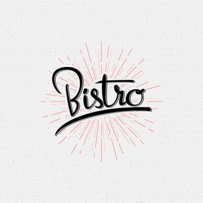 Fototapete Bistro-Logo auf weißem Hintergrund