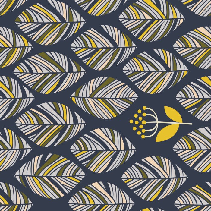 Fototapete Blätter mit bunten Streifen