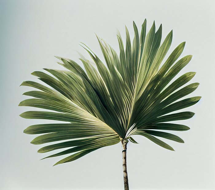 Fototapete Blatt auf grauem Hintergrund