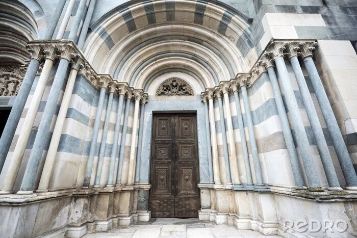 Fototapete Blau-beige Säulen