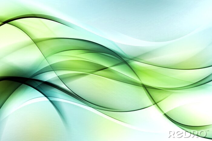 Fototapete Blau grüne abstrakte Wellen