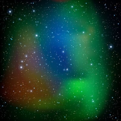 Fototapete Blau-grüne Galaxie