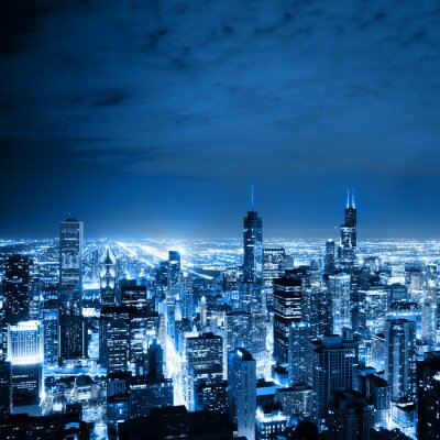 Fototapete Blaue Ansicht von Chicago
