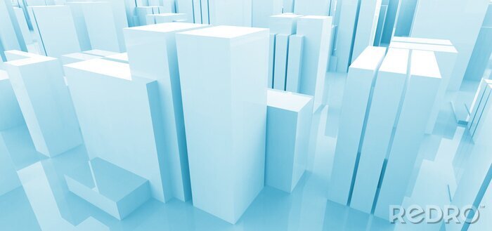 Fototapete Blaue Blöcke 3D aus nächster Nähe