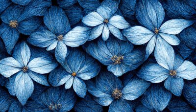 Fototapete Blaue Blumen 3D-Muster