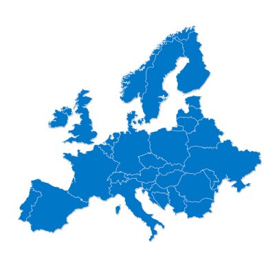 Fototapete Blaue europäische Karte
