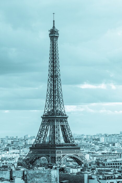 Fototapete Blaue Fotografie mit Eiffelturm