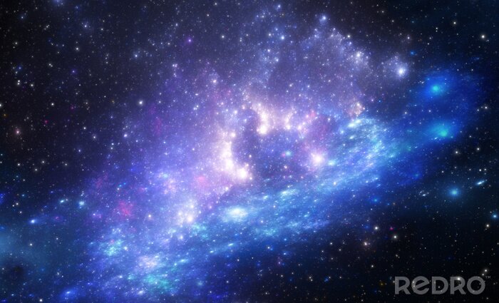 Fototapete Blaue Galaxie und Sterne