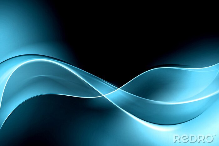 Fototapete Blaue Licht Wellen