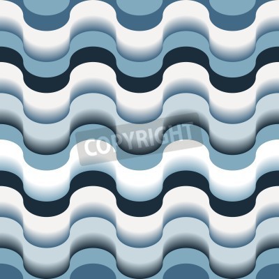 Fototapete Blaue Wellen 3D