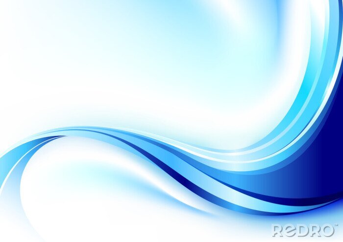 Fototapete Blaue wirbelnde Welle