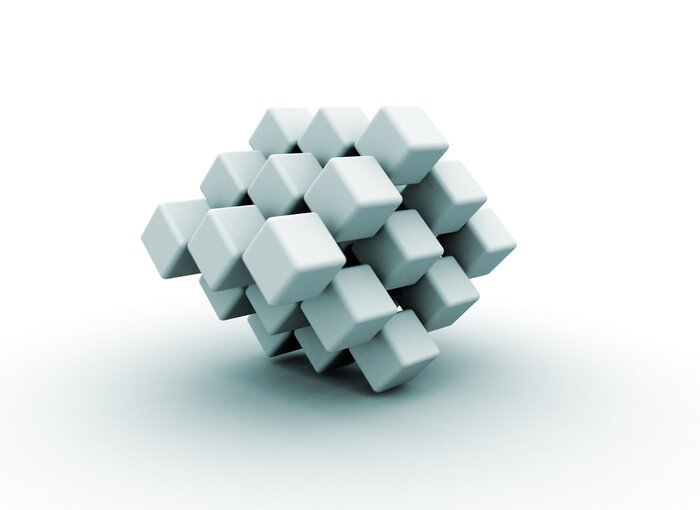 Fototapete Blaue Würfel 3D