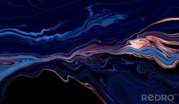 Fototapete Blauer flüßiger Marmor wie Fluss