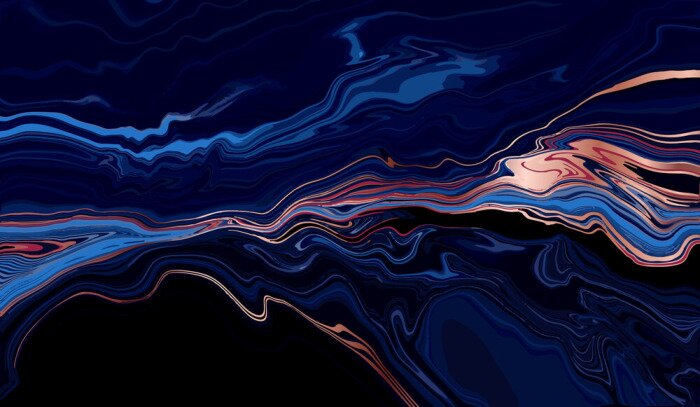 Fototapete Blauer flüßiger Marmor wie Fluss