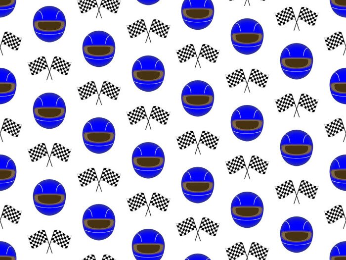 Fototapete Blauer Helm und Fahnen