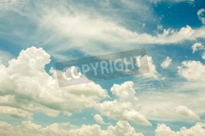 Fototapete Blauer Himmel mit hellen Wolken