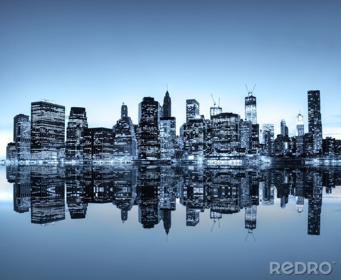 Fototapete Blauer Himmel über Panorama NY