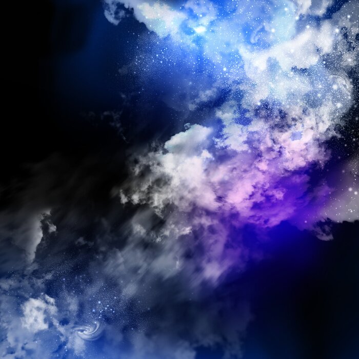 Fototapete Blauer Nebel