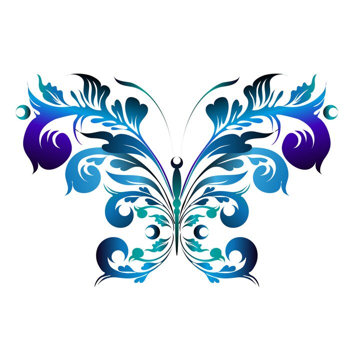 Fototapete Blauer Zierschmetterling