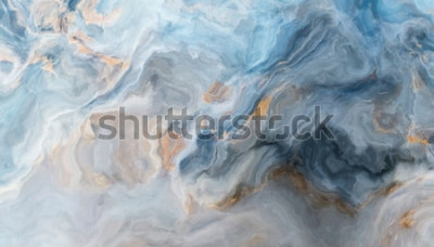 Fototapete Blaues Aquarell imitiert Marmor