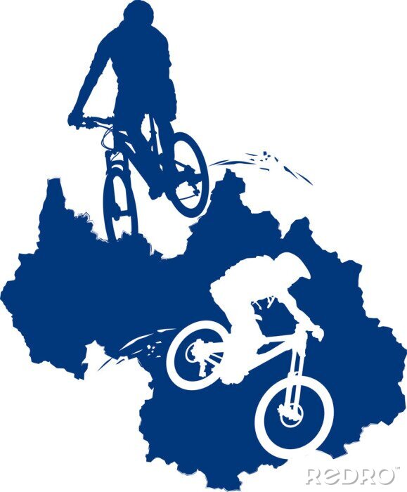 Fototapete Blaues Motiv mit Fahrrad
