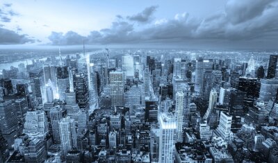 Blaues Panorama von New York City
