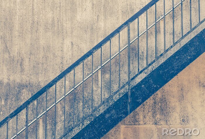 Fototapete Blaues Treppengeländer