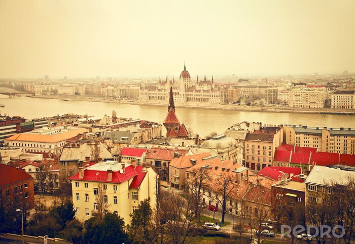 Fototapete Blick auf Architektur von Budapest