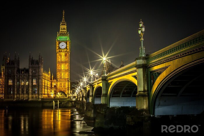 Fototapete Blick auf Big Ben und Brücke